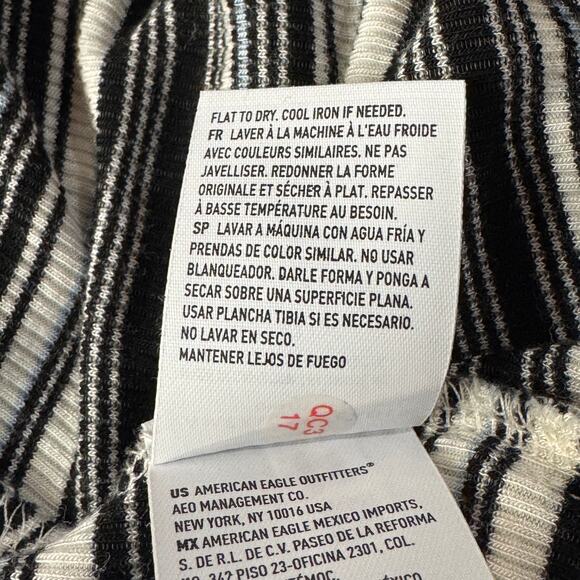 American Eagle Small Soft & Sexy Rib Top Striped Stretch Cap Sleeves Scoop Neck - Picture 8 of 8